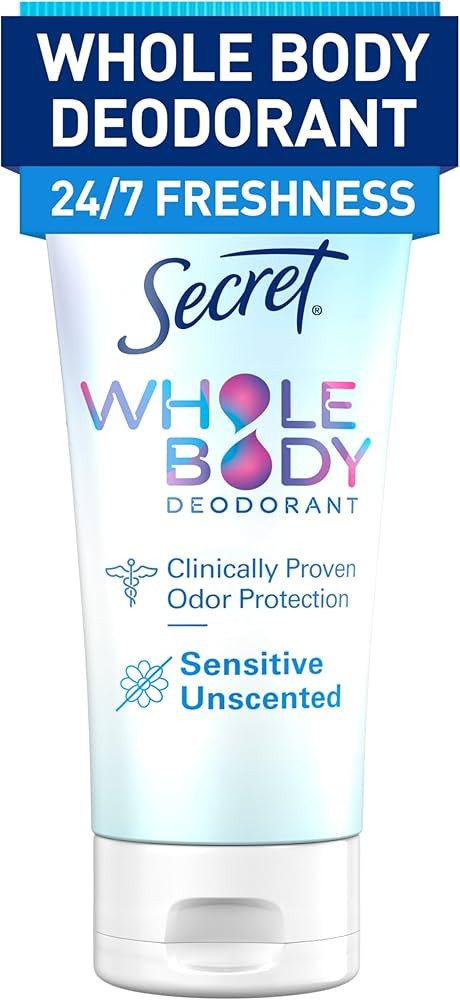 Secret Whole Body Deodorant Cream for Women, Unscented, Aluminum Free Deodorant Cream, 72 HR Odor... | Amazon (US)