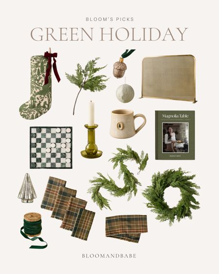 Obsessed with these green holiday finds!

Wreath/garland/ribbon/napkins

#LTKHoliday #LTKstyletip #LTKSeasonal