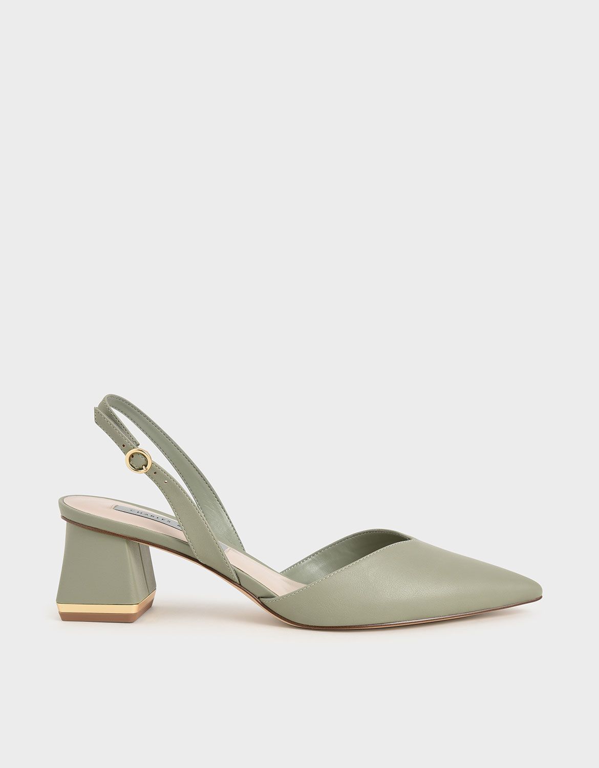 Trapeze Heel Slingback Court Shoes | CHARLES & KEITH (US)