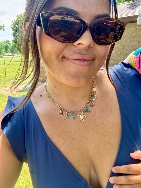 My favorite beach inspired charm necklace from Etsy, all of this is what I wore to the lake today. My swimsuits from Amazon and one of my favorites, too  

#LTKStyleTip #LTKSwim #LTKMidsize