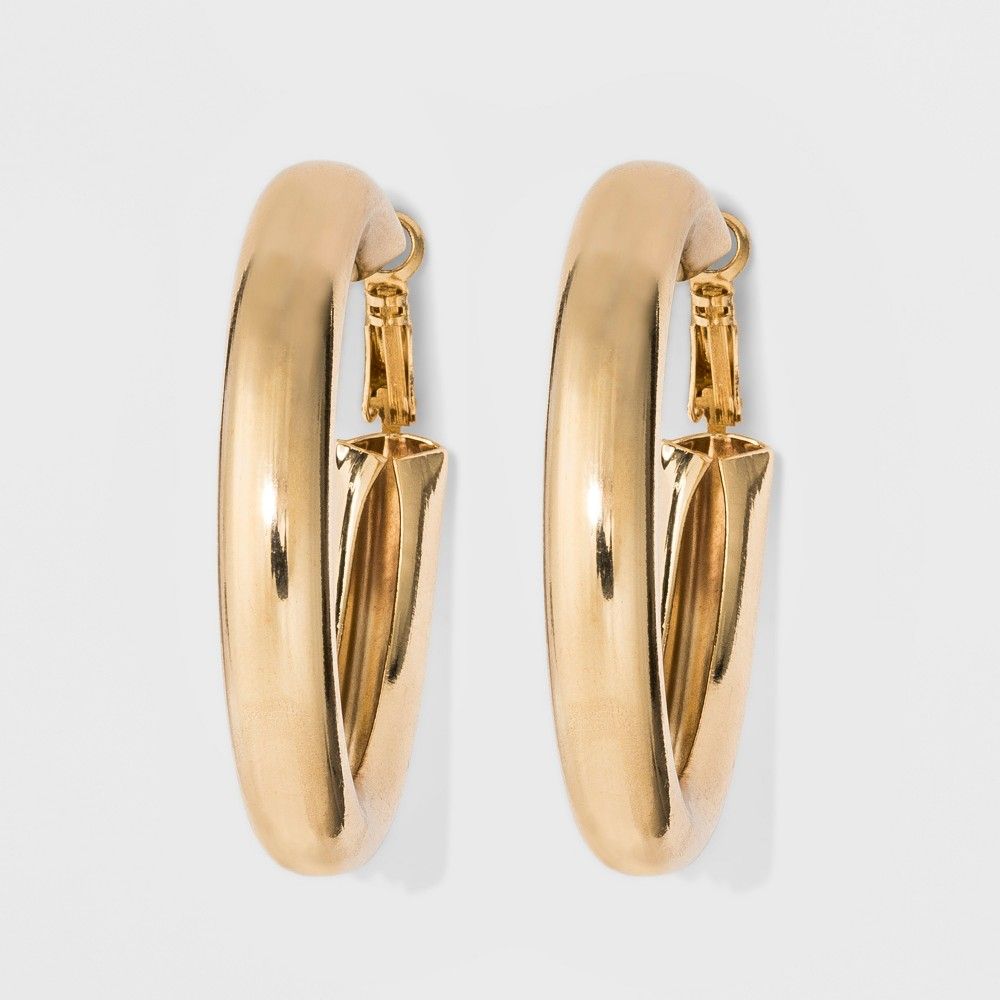 Medium Chunky Hoop Earrings - A New Day Gold | Target