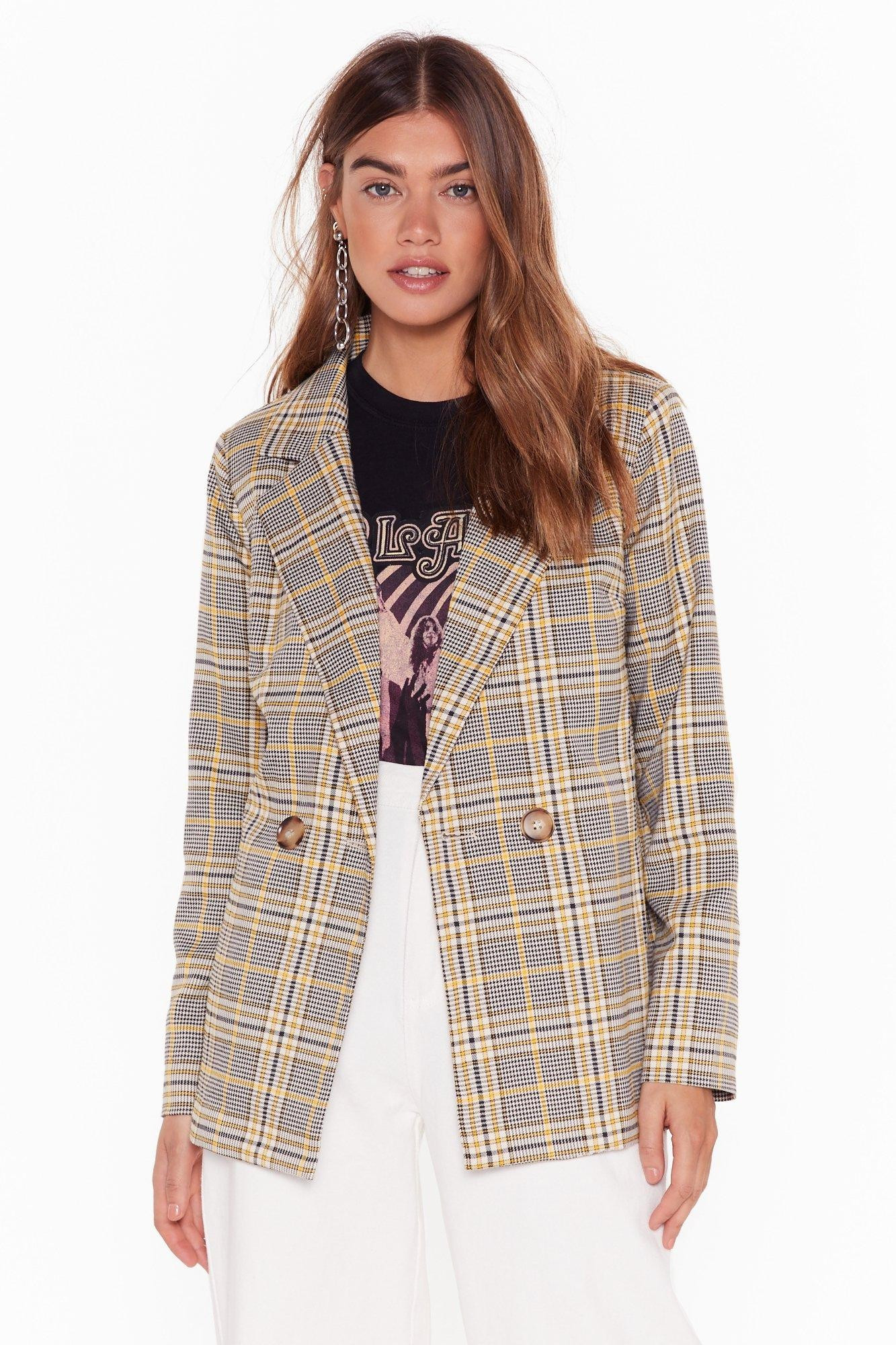 Womens Pick Up the Check Double Breasted Blazer - Yellow | NastyGal (US & CA)