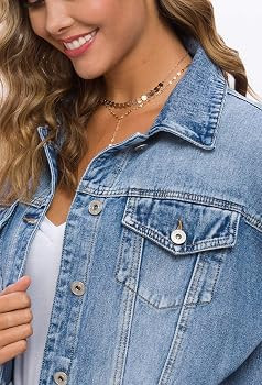 Cantonwalker Loose Women's Denim Jean Jacket,Oversize Vintage denim jacket,Long Sleeve Boyfriend ... | Amazon (US)