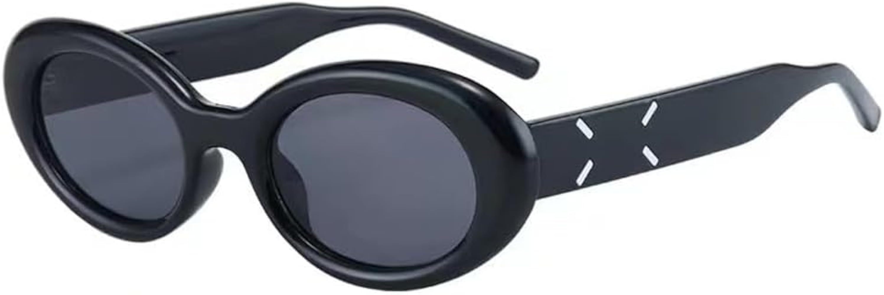 Unisex Oversized Thick Sunglasses, Oval Y2K Glasses Frame Eyewear Shield Sun Glasses Aesthetic Sh... | Amazon (US)
