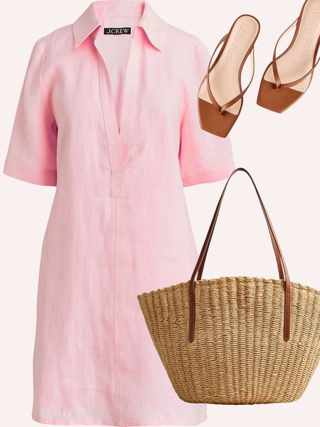 The prettiest pink linen dress spring outfit 🌸

#LTKstyletip #LTKfindsunder100 #LTKover40