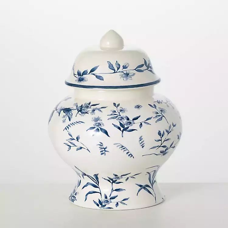 New! Blue Floral Ceramic Ginger Jar | Kirkland's Home