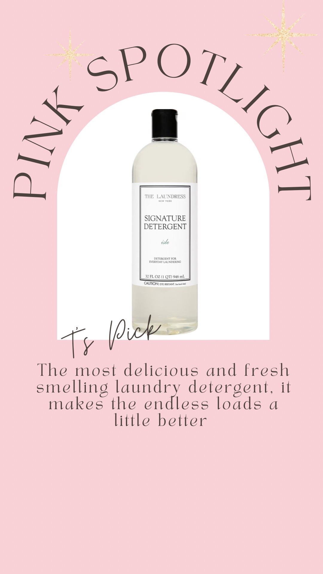 LTK Caption:
My latest obsession: The Laundress Signature Detergent in ‘Isle.’ It’s honestly the most delicious and fresh scent—it makes the never-ending laundry loads feel just a little more luxurious. Trust me, your laundry room will thank you.
#TsPinkPicks #LTKhome #MomLifeMadeBetter #PrettyInPinkAgain

Product Tag Suggestions:
	•	The Laundress Signature Detergent (Isle)

#LTKHome