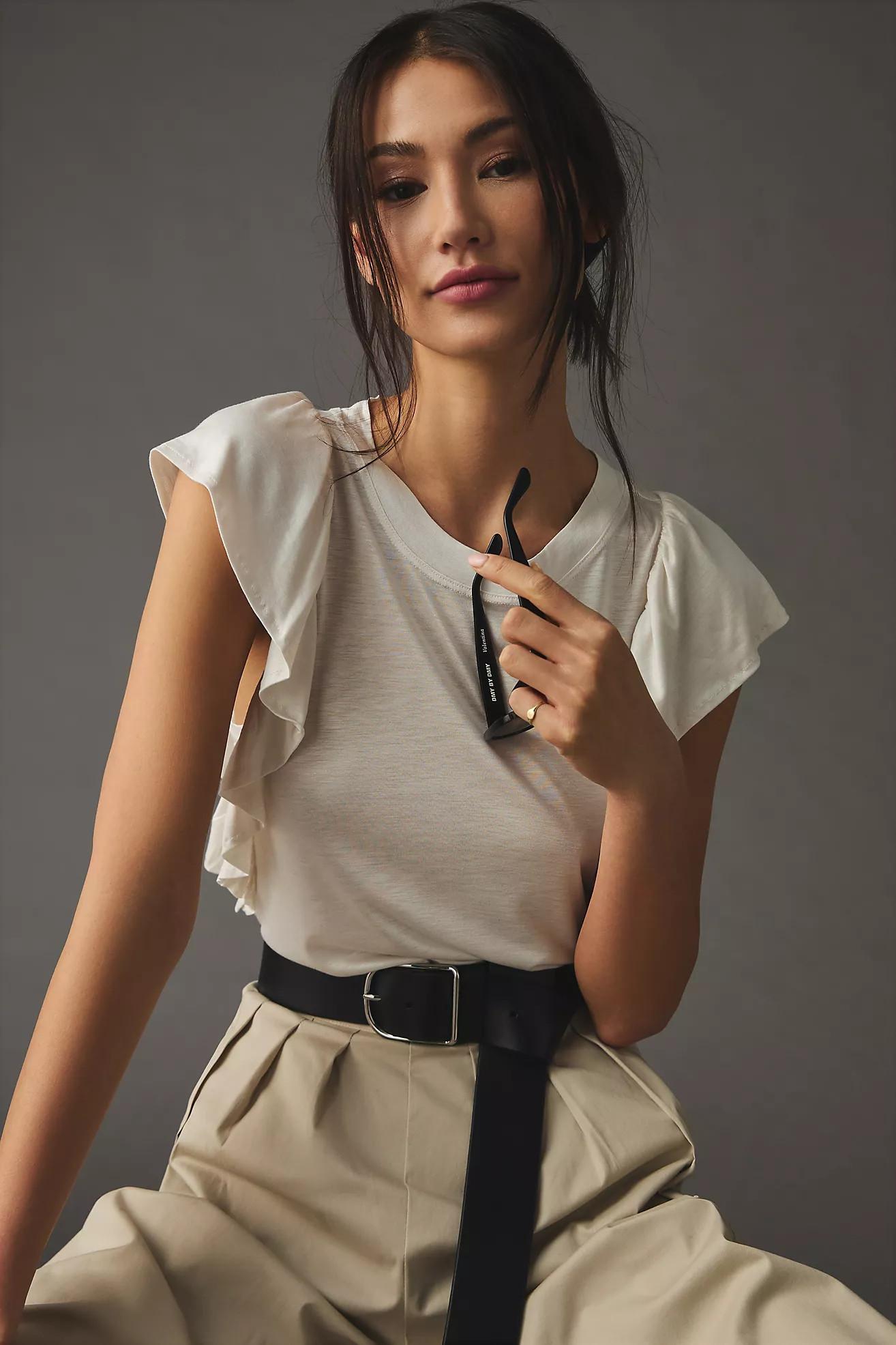 By Anthropologie Ruffle-Sleeve Tee | Anthropologie (US)