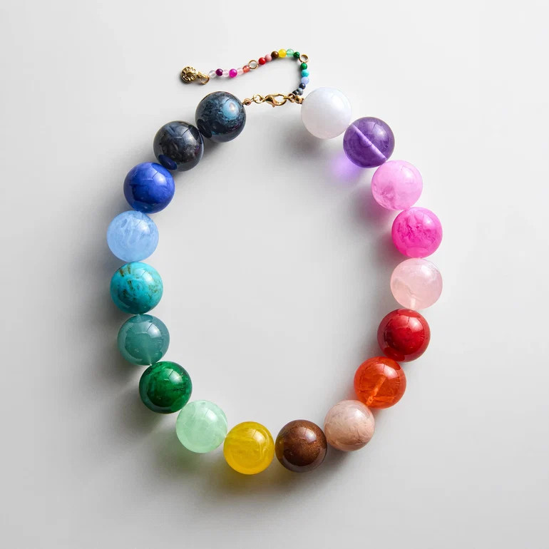 Jane Beaded Necklace - Rainbow Bead | BaubleBar
