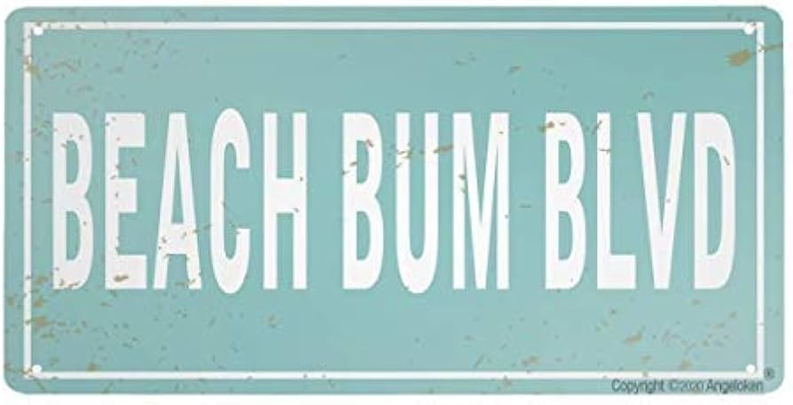 Retro Metal Sign Vintage Tin Sign Beach Bum BLVD Sign for Plaque Poster Cafe Wall Art Gift 12 X 6... | Amazon (US)