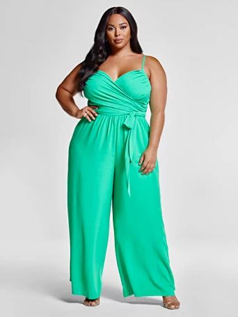 Andrea Tie Waist Jumpsuit - Fashion To Figure | Fashion to Figure