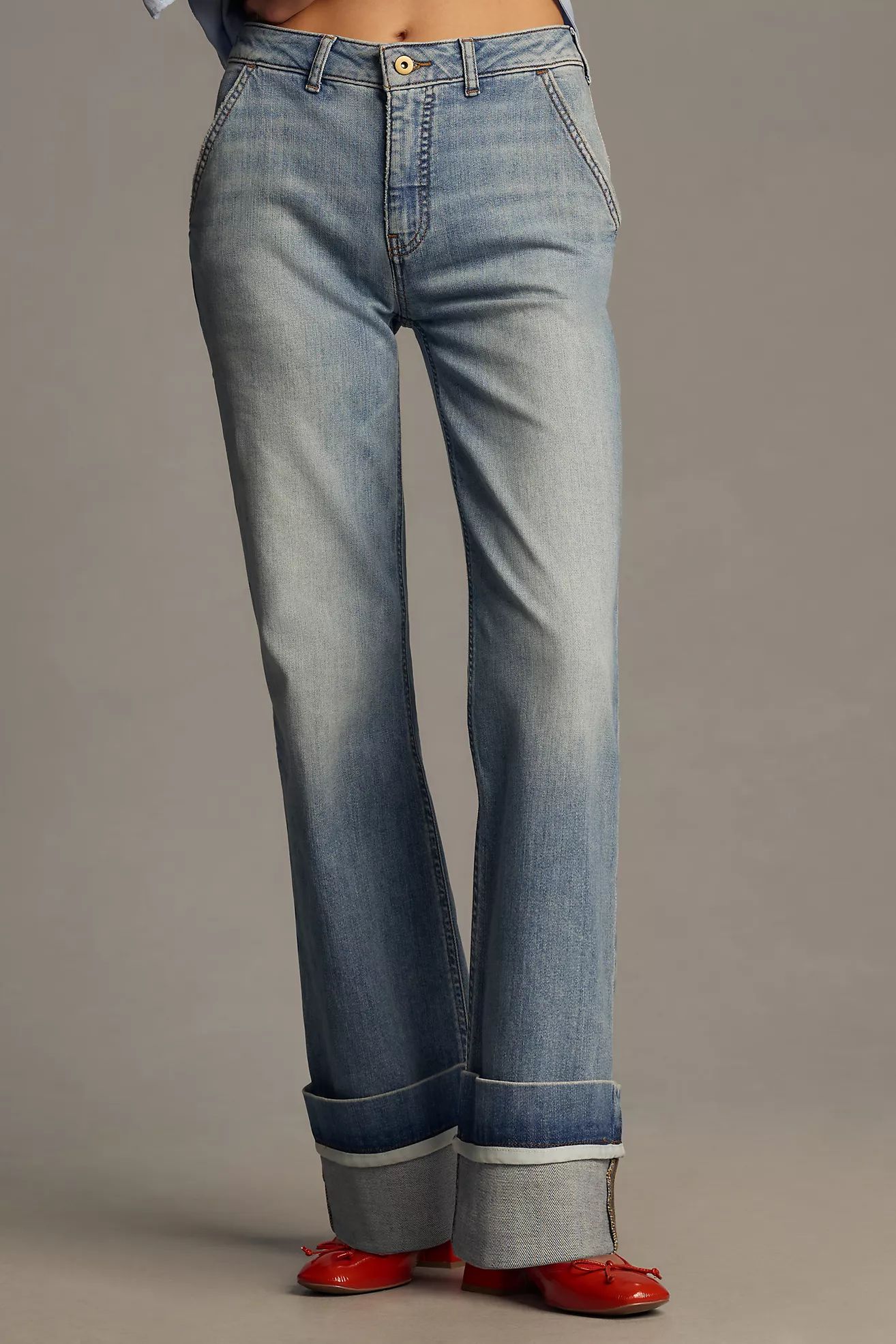 Pilcro Francais Mid-Rise Cuffed Jeans | Anthropologie (US)