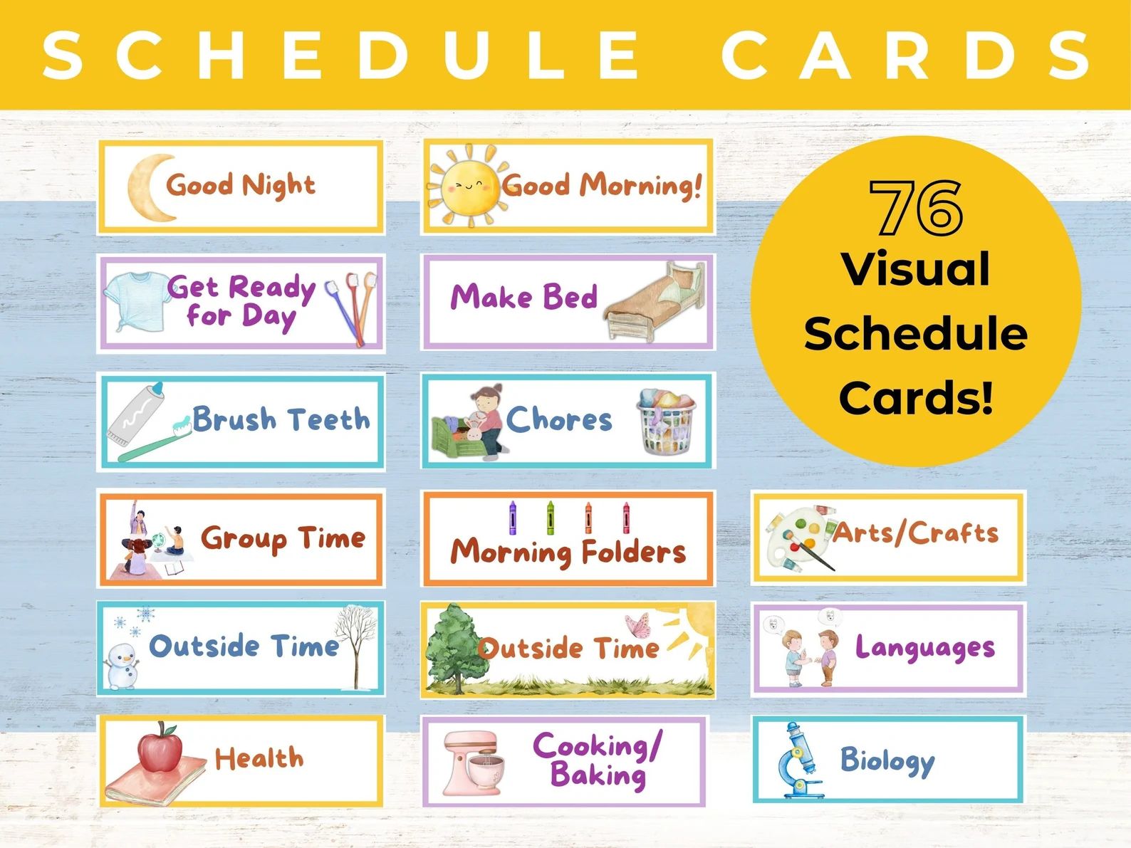 Schedule Cards Visual Schedule Cards Routine Cards Visual Schedule Cards for Kids Toddler Routine... | Etsy (US)