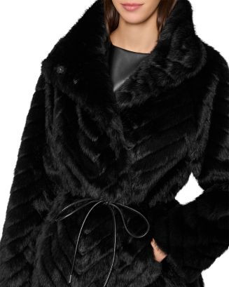 Dayna Chevron Faux Fur Coat | Bloomingdale's (US)