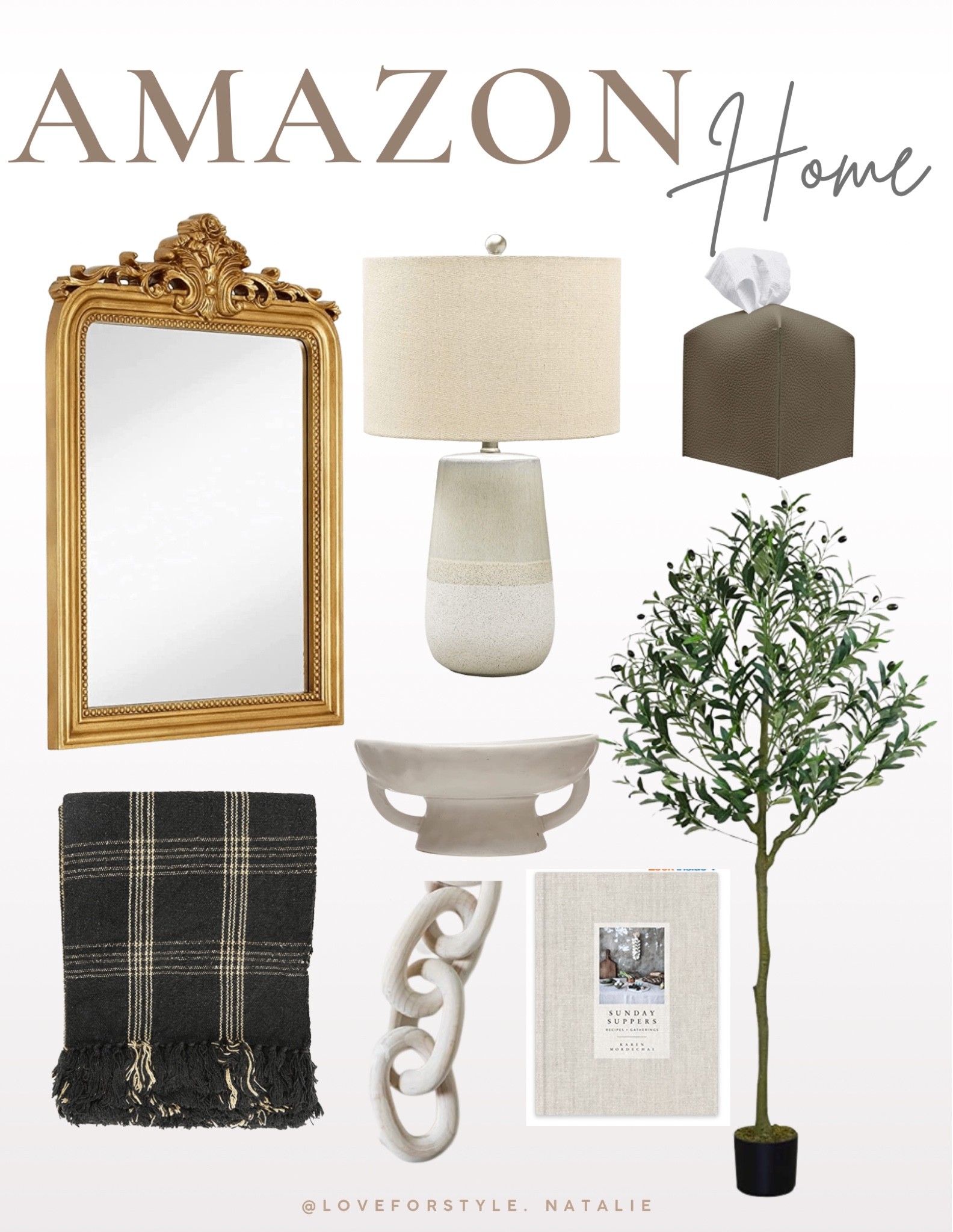 Amazon Home Decor | gold mirror | faux olive tree | winter throw | white lap | neutral home decor 

#LTKHoliday #LTKSeasonal #LTKhome
