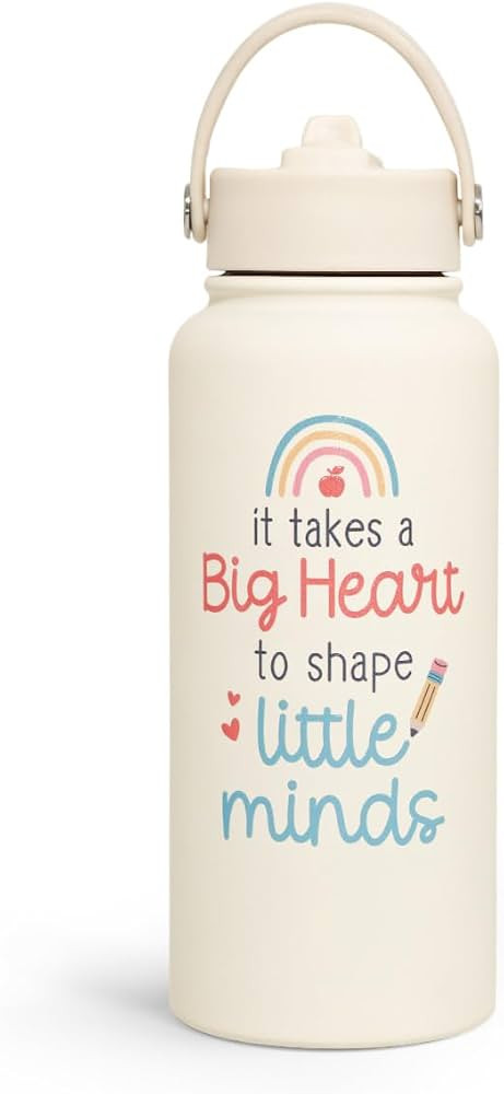 SANDJEST Teacher Appreciation Gifts - It Takes a Big Heart to Shape Little Minds Water Bottle 32o... | Amazon (US)