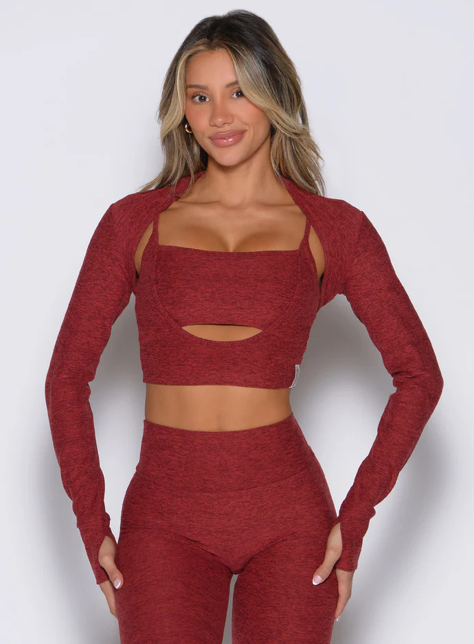 Red Long Sleeve Bolero | Bombshell Sportswear | Bombshell Sportswear
