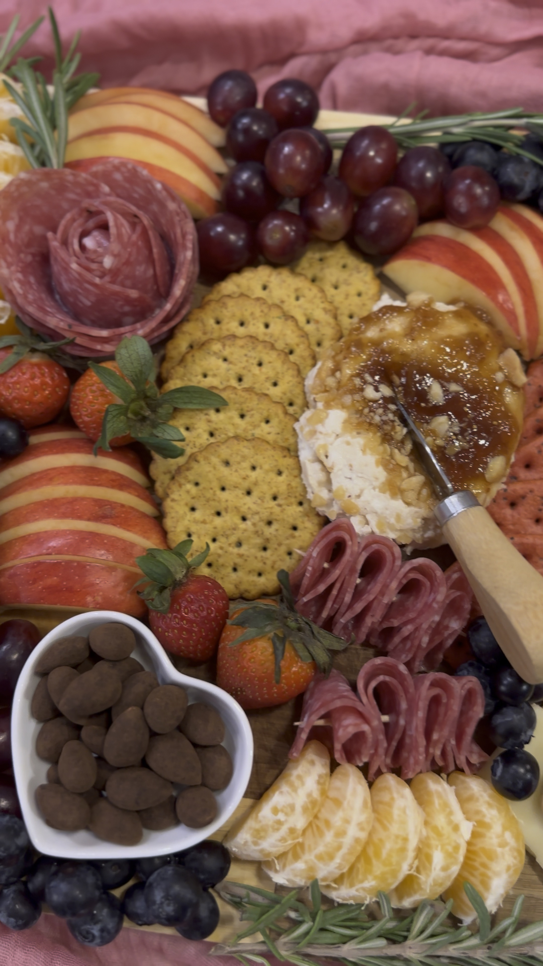 One of my favorite things to do is make a beautiful charcuterie for each holiday! Sharing my Valentine’s one a little early so you have inspo if you’re having a gathering with friends or your sweetheart! 💕🍇🧀🍾🎀

#LTKWatchNow #LTKHome #LTKParties