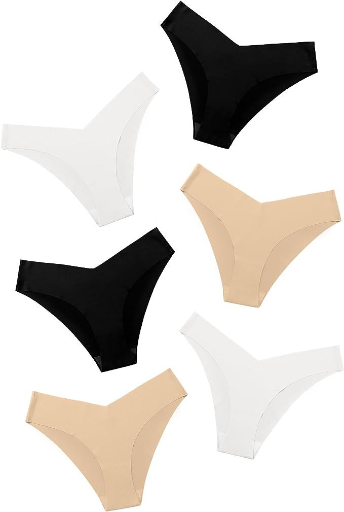 DEANGELMON Women Seamless Bikini Cheeky Underwear Invisible No Show Panties V-Waist Hipster Ladie... | Amazon (US)