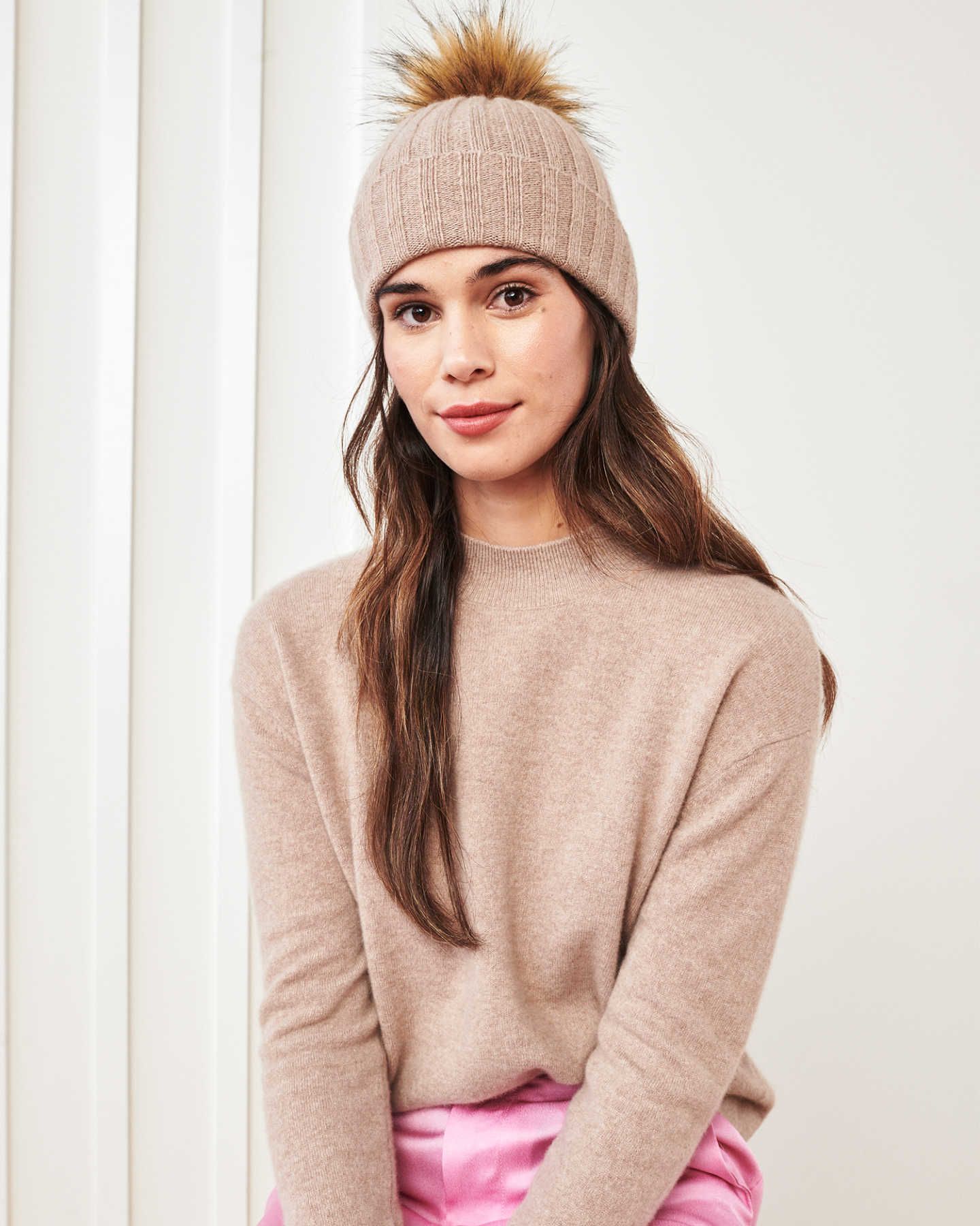 Mongolian Cashmere Pom Pom Beanie | Quince