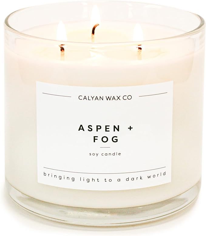 Calyan Wax Scented Candle, Aspen & Fog, 3 Wick Candle for The Home Scented with Pine & Cedarwood,... | Amazon (US)