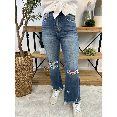Women's High Rise Distressed Straight Jeans - RISEN 11 | Target
