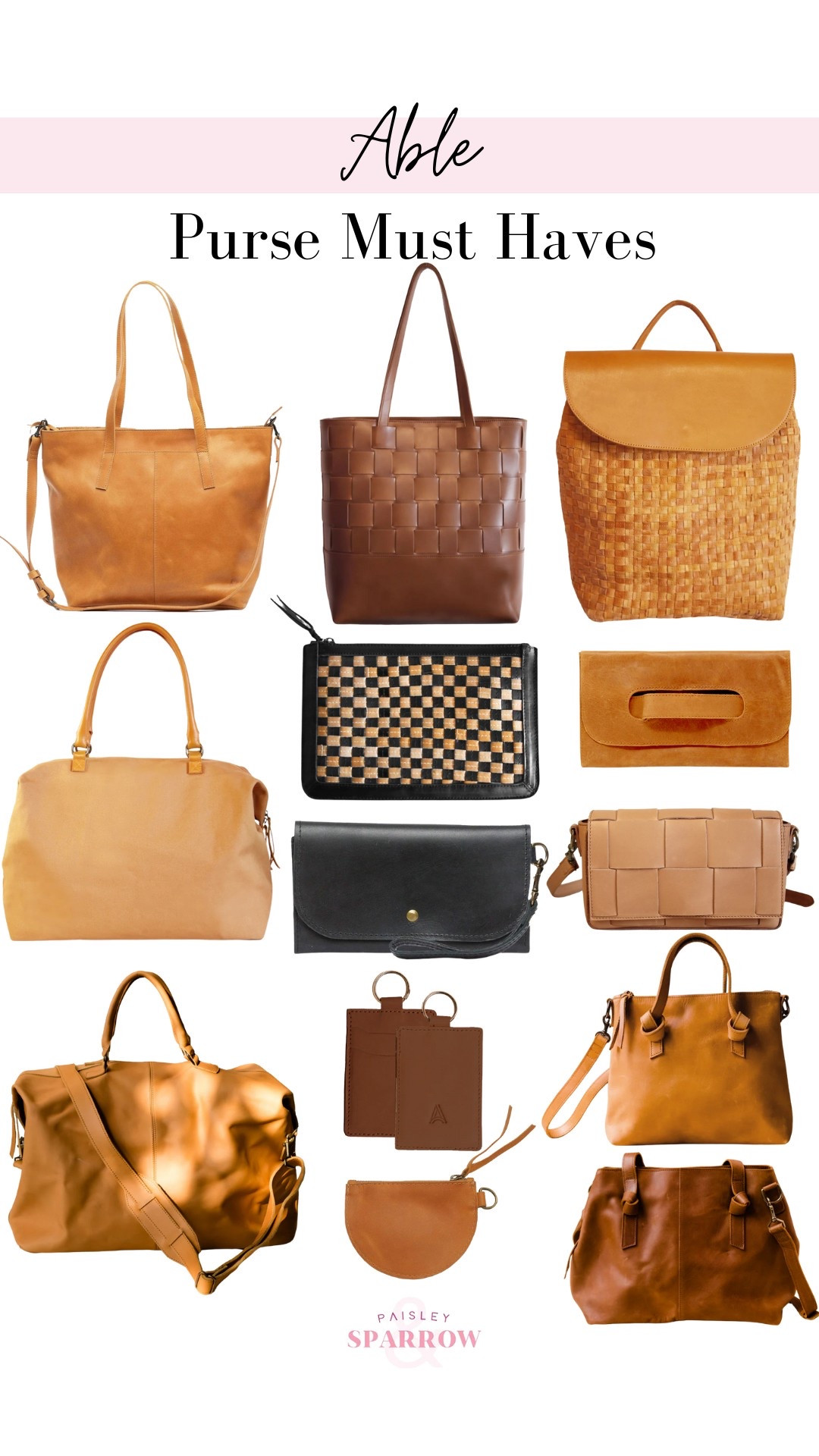 Must haves from Able.

Bags  leather bags  women's bags  purse  women's purse  backpack  crossbody bags  tote  women's style  women's look  Able



#LTKStyleTip #LTKSeasonal