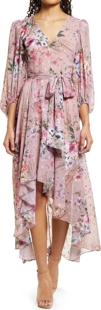 Eliza J Floral Long Sleeve High-Low Dress | Nordstrom | Nordstrom