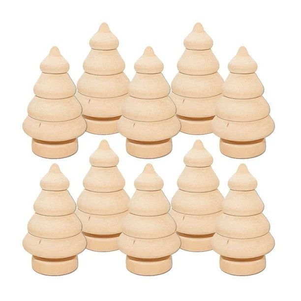 10pcs Unfinished Wooden Ornaments Christmas Wood Ornaments Hanging Embellishments Crafts for DIY ... | Walmart (US)