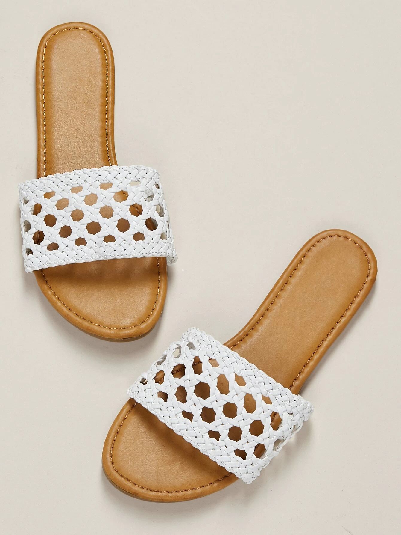 Interlock Braided Band Flat Slide Sandals | SHEIN