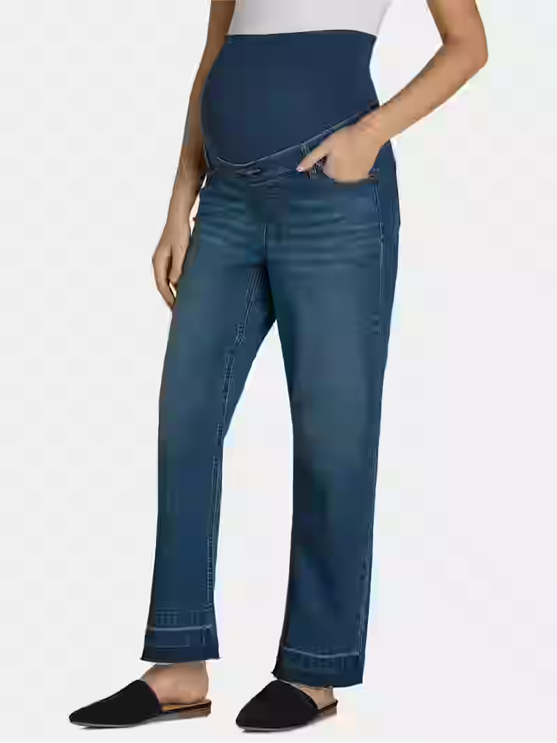 Time and Tru Women's Maternity Straight Leg Jeans, 27" Inseam, Sizes XS-XXL | Walmart (US)