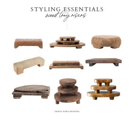 styling essentials — wood tray risers 
love to use to coral all the things & make it cute like next to the sink, stove, hold a candle & wick trimmer on table tops. so many options! it adds a level of rustic charm, texture, & layers to any vignette 

#LTKhome #LTKfindsunder50 #LTKstyletip