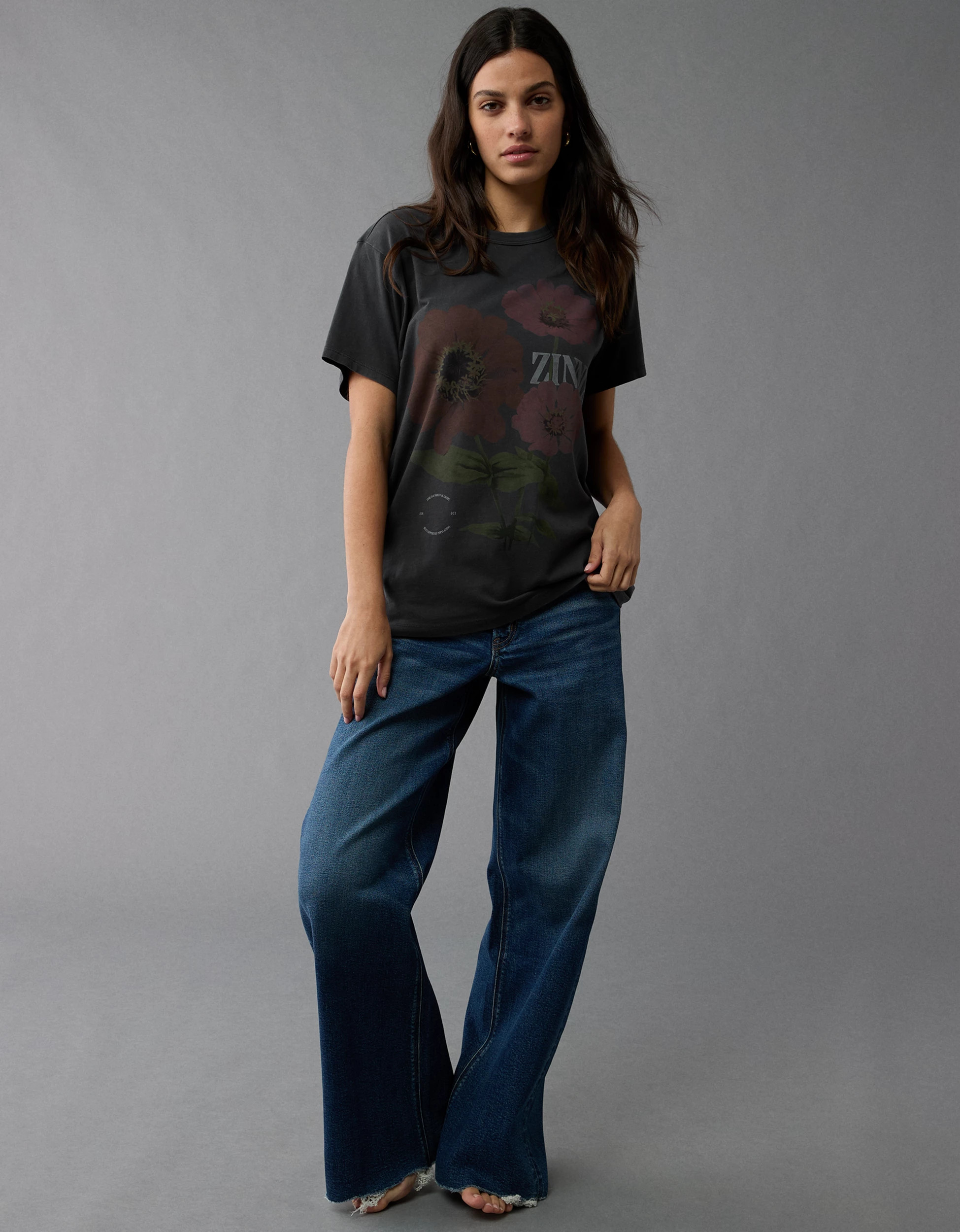 AE Oversized Floral Graphic T-Shirt | American Eagle Outfitters (US & CA)