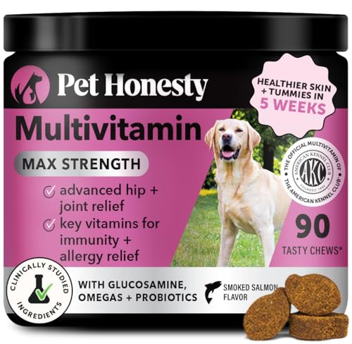 Dog Multivitamin Max Strength - 15 in 1 Vitamins for Health & Heart - Essentials Fish Oil, Glucosamine, Probiotics, Omega Fish Oil - Multivitamins Supplements for Skin and Coat | Amazon (US)