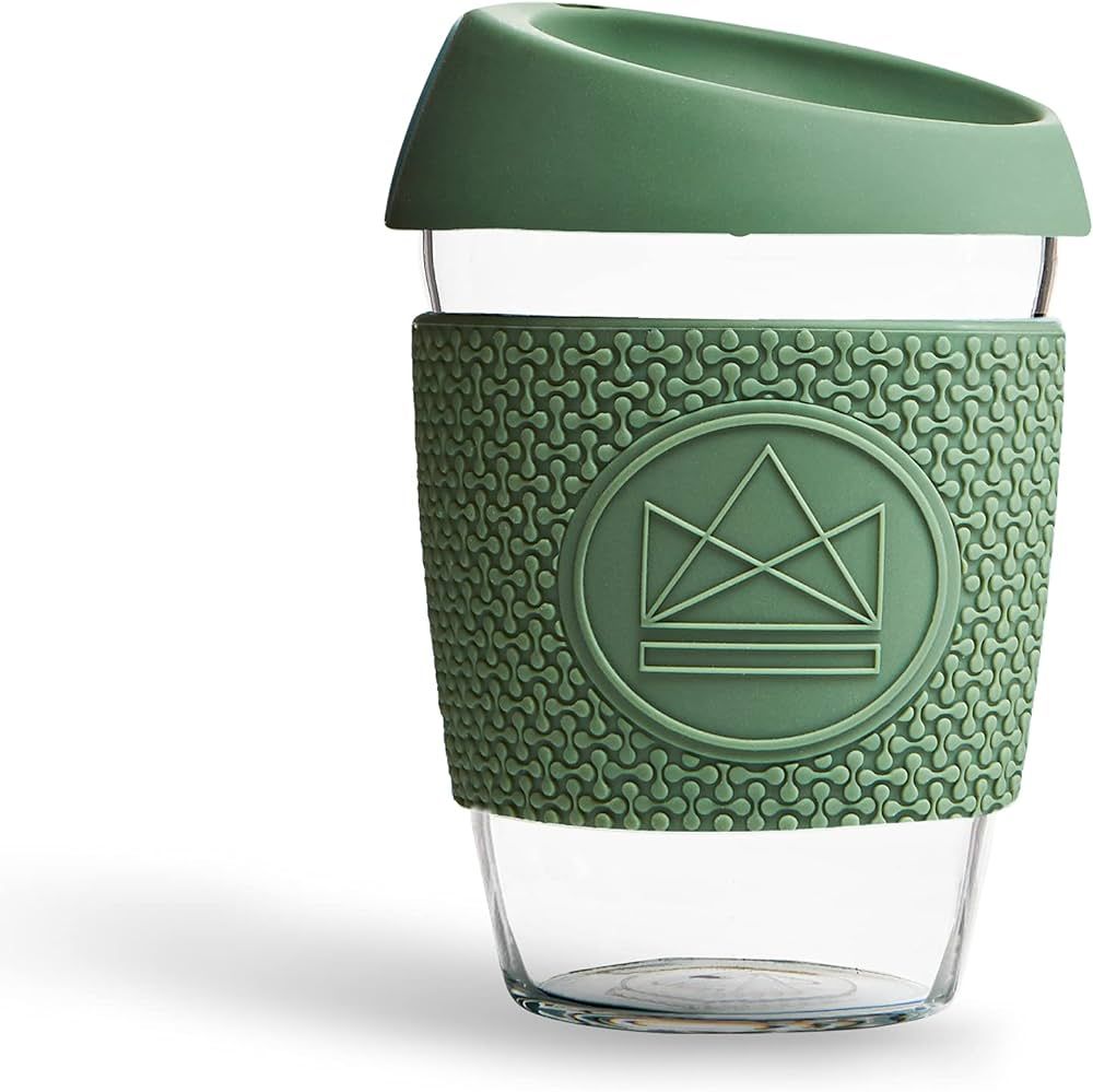 Neon Kactus Glass Coffee Cups (Happy Camper, 12oz) | Amazon (US)
