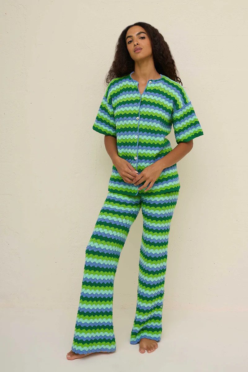 Shell Waves Crochet Button Down Top | pītusa