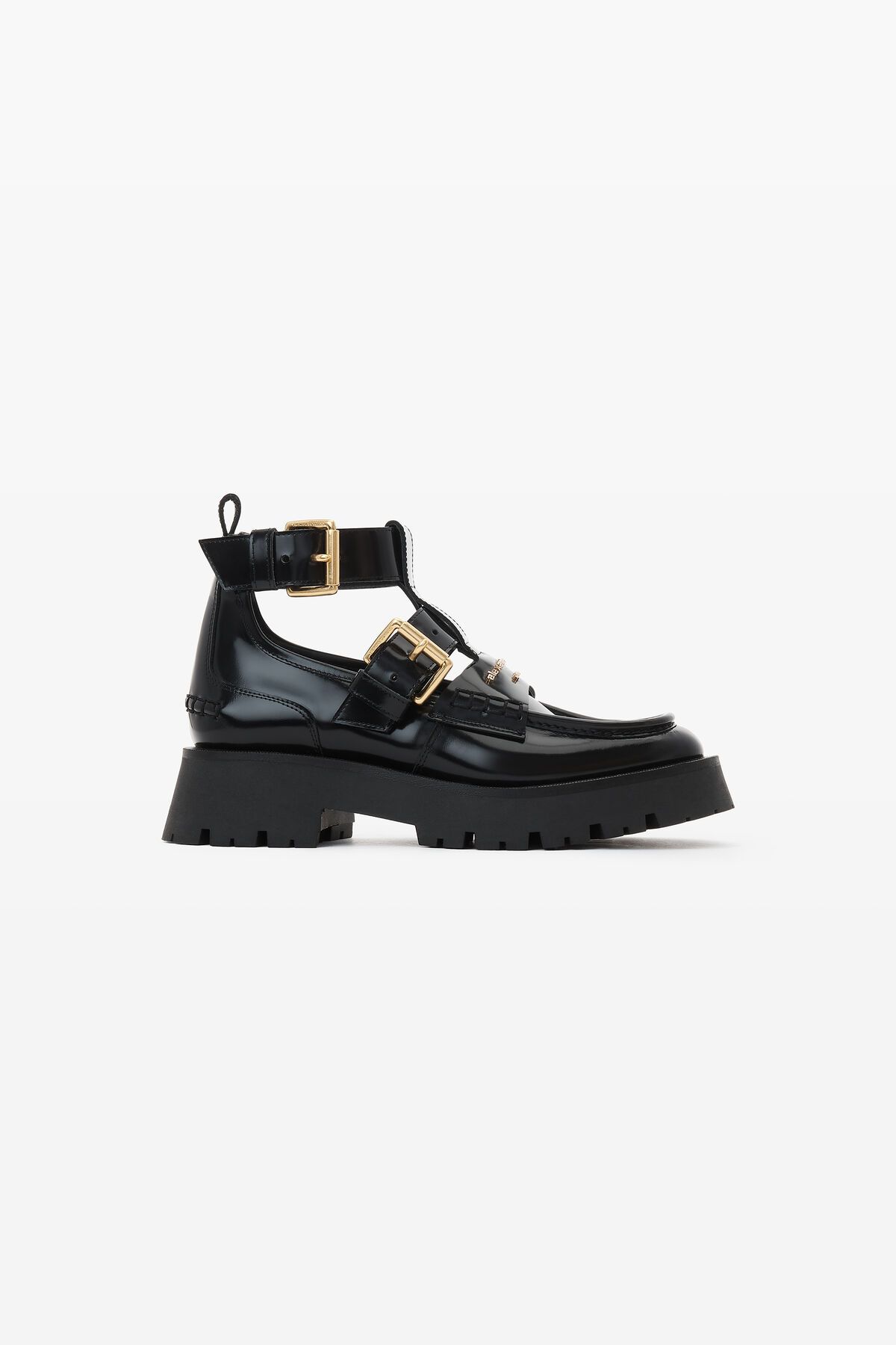 carter box calf ankle strap boot in leather | Alexander Wang