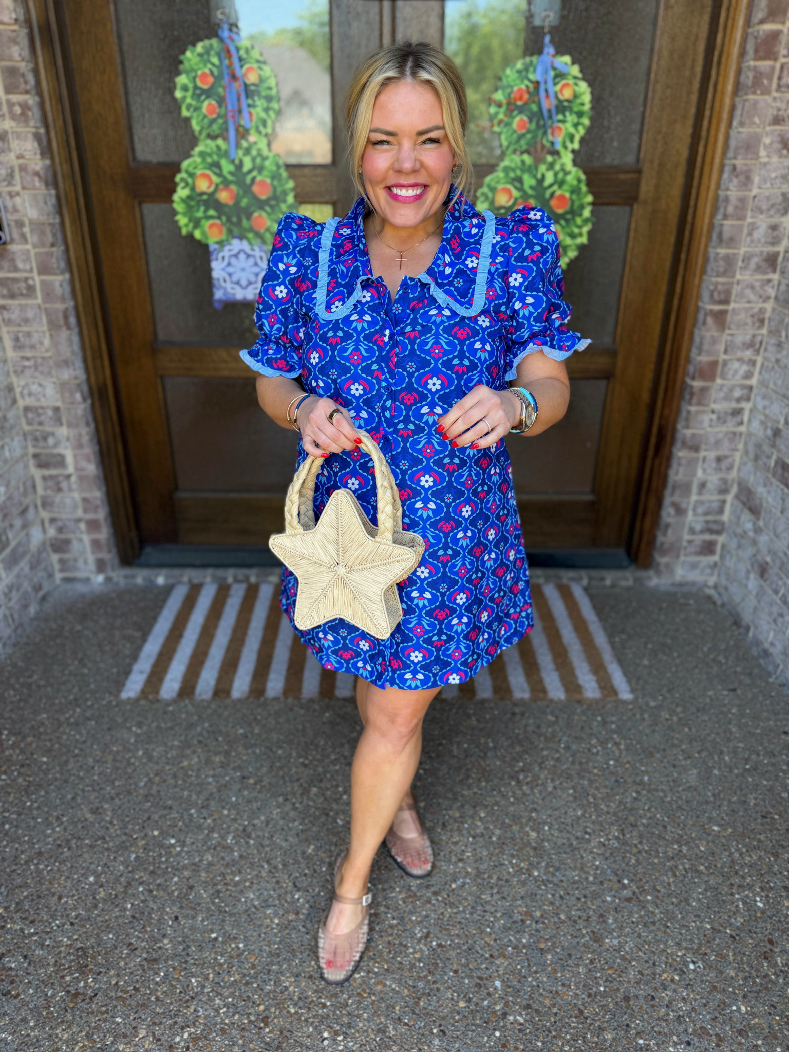 Can you even believe this is an Amazon find? This vibrant blue is so good, and the scalloped collar detail is just the cutest touch ⭐️ 

 #LTKgrwm #LTKootd #LTKSeasonal