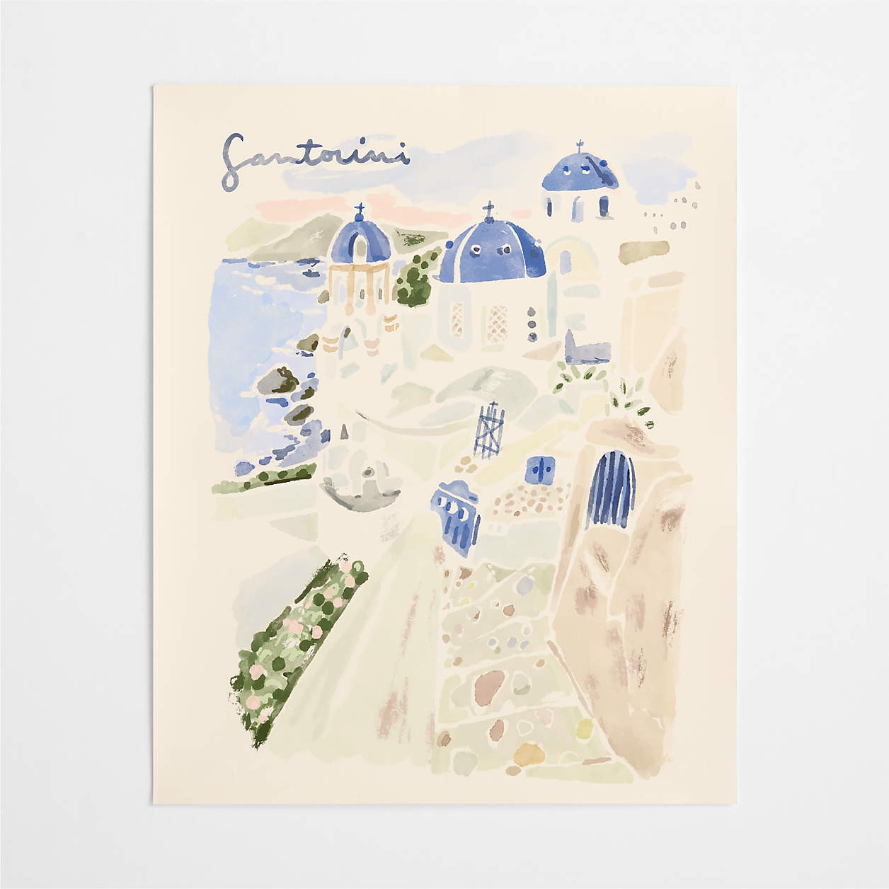 Santorini by Jimmy Thompson 26" x 32" Wall Art Print + Reviews | Crate & Barrel | Crate & Barrel