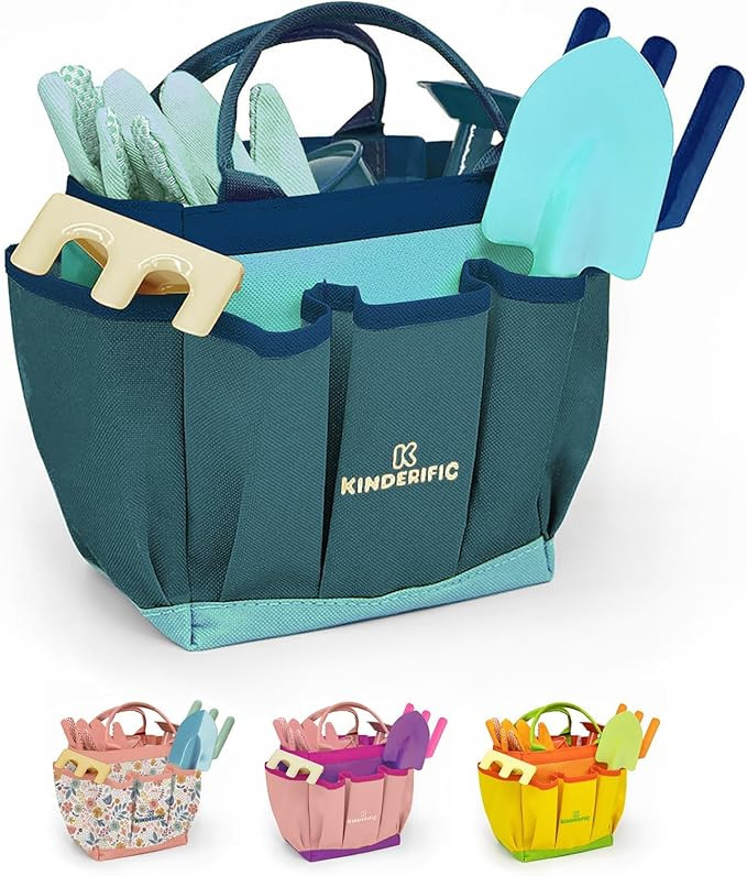 Gardening Set, Tool Kit, for Kids, STEM, includes Tote Bag, Spade, Watering Can, Rake, Fork, Trow... | Amazon (US)