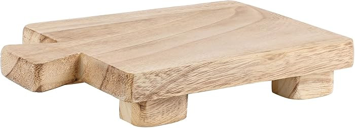 Wood Pedestal Stand Riser Wood Footed Tray for Bathroom Home Kitchen Wooden Soap Holder for Bottl... | Amazon (US)