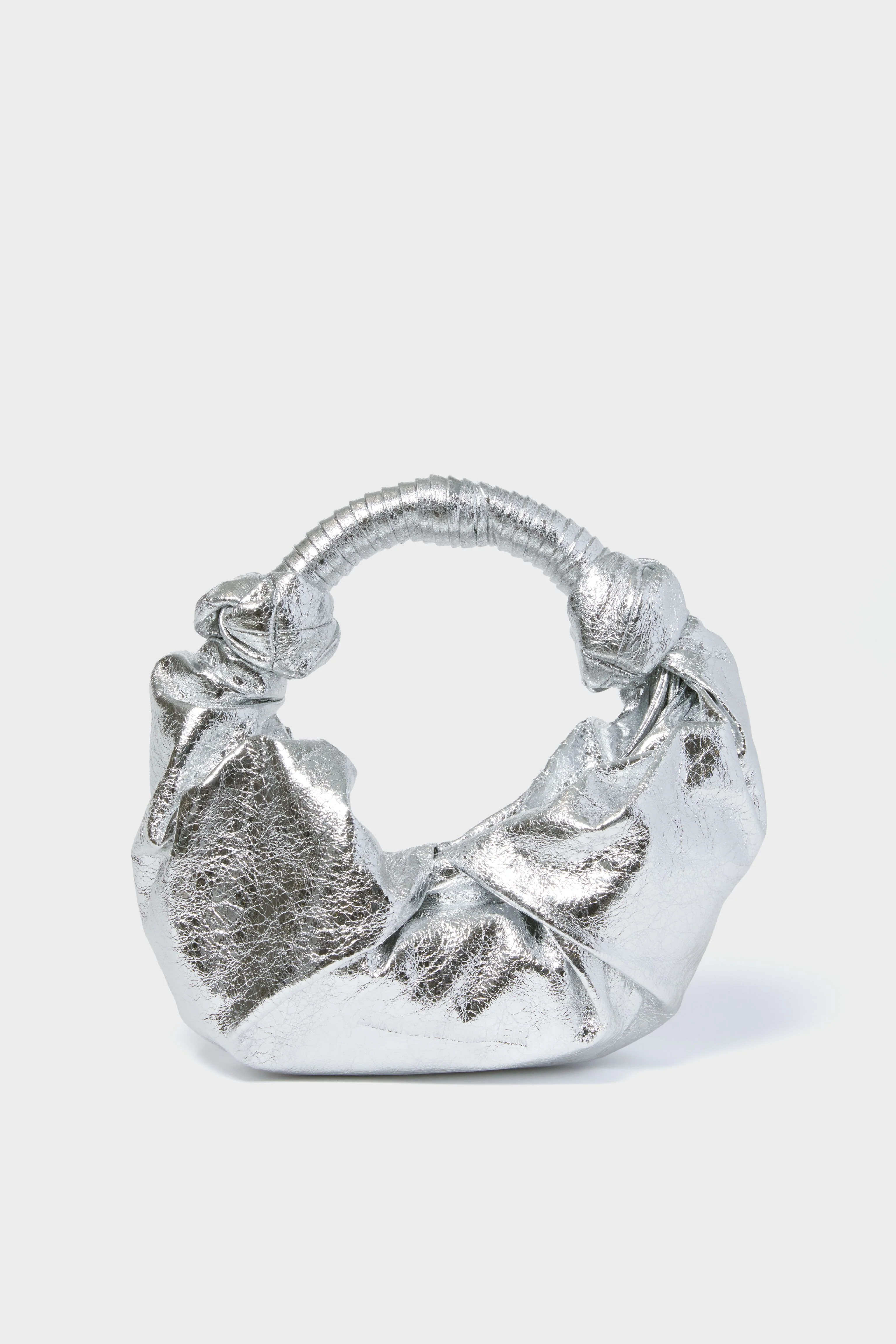 Silver Crinkle Vegan Leather Lopsy Bag | Tuckernuck (US)