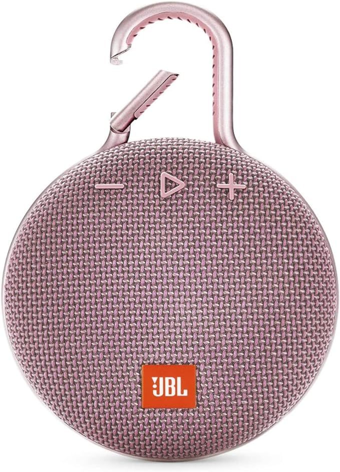 JBL Clip 3, Dusty Pink - Waterproof, Durable & Portable Bluetooth Speaker - Up to 10 Hours of Pla... | Amazon (US)