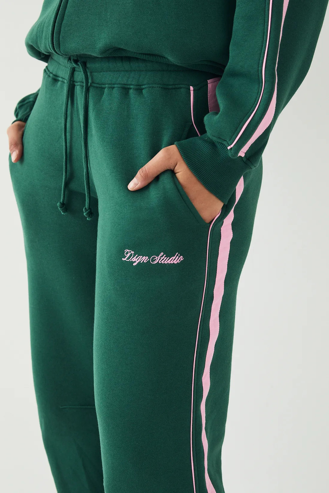 DSGN Studio Embroidered Side Stripe Straight Leg Jogger | Boohoo.com (UK & IE)