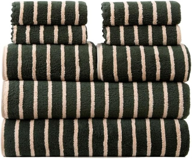 8 Piece Bathroom Towel Set (2 Bath Towels, 2 Wash Cloths, 4 face Towels) Premium Microfiber Bathr... | Amazon (US)