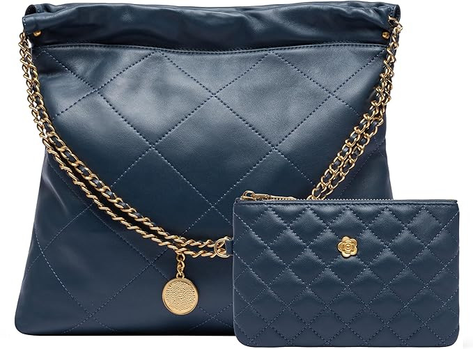 DORIS&JACKY Quilted Tote Bag Set For Women Soft Lambskin Shoulder Purse And Large Leather Work Ha... | Amazon (US)