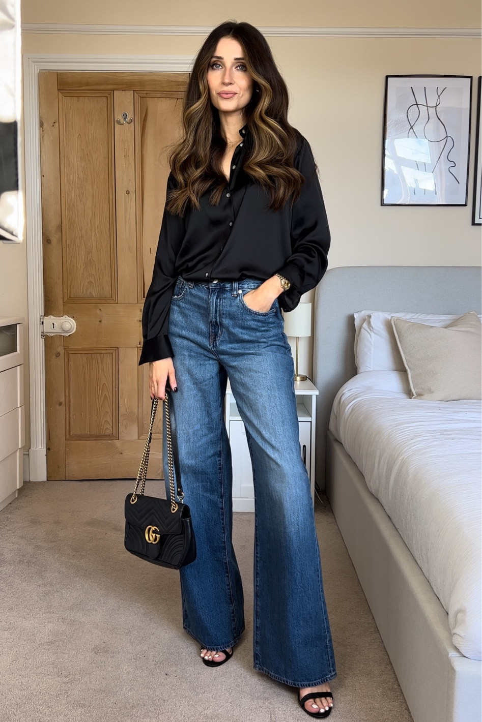 Jeans and a nice top- wide leg jeans, black satin skirt, modest outfit ✨ 

#LTKeurope