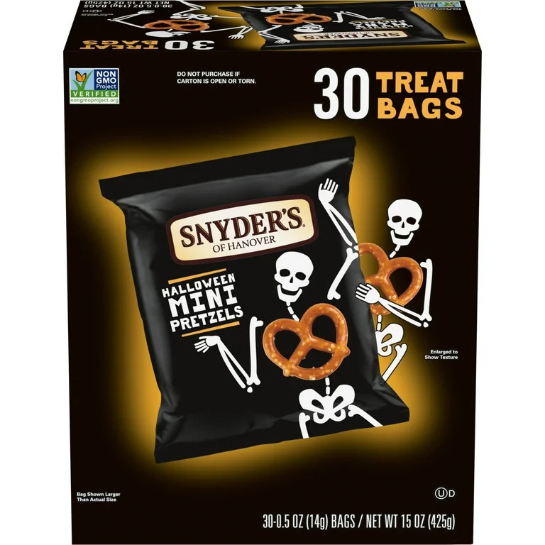 Snyder's of Hanover Mini Pretzels, Halloween Treats Snack Packs, 30 Ct | Walmart (US)