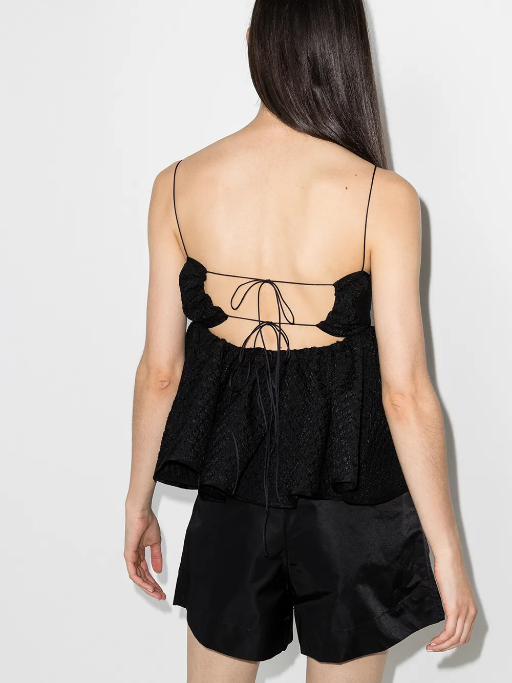 Cecilie Bahnsen Selena Ruffled Textured Top - Farfetch | Farfetch Global