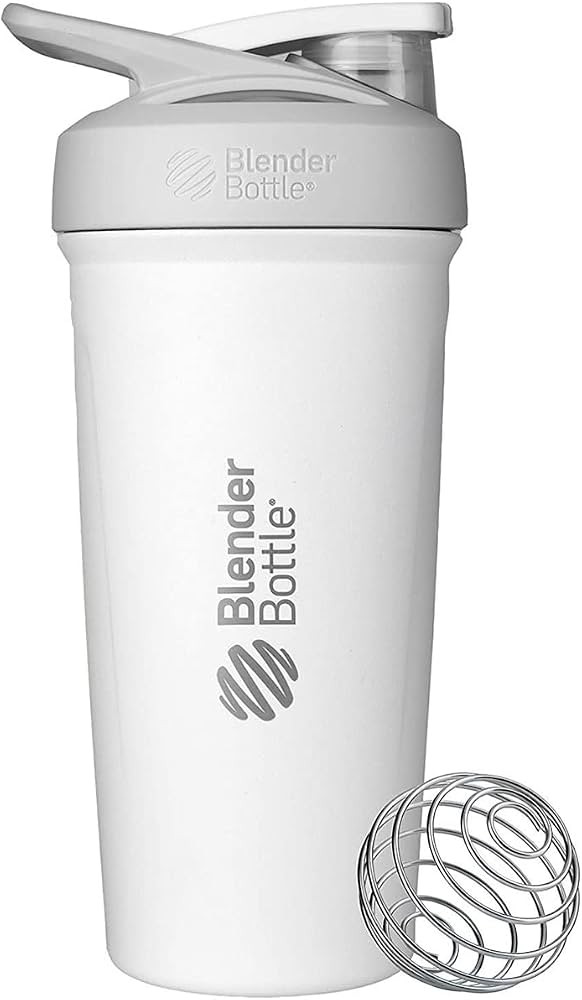 BlenderBottle Strada Shaker Cup Insulated Stainless Steel Water Bottle with Wire Whisk, 24-Ounce,... | Amazon (US)